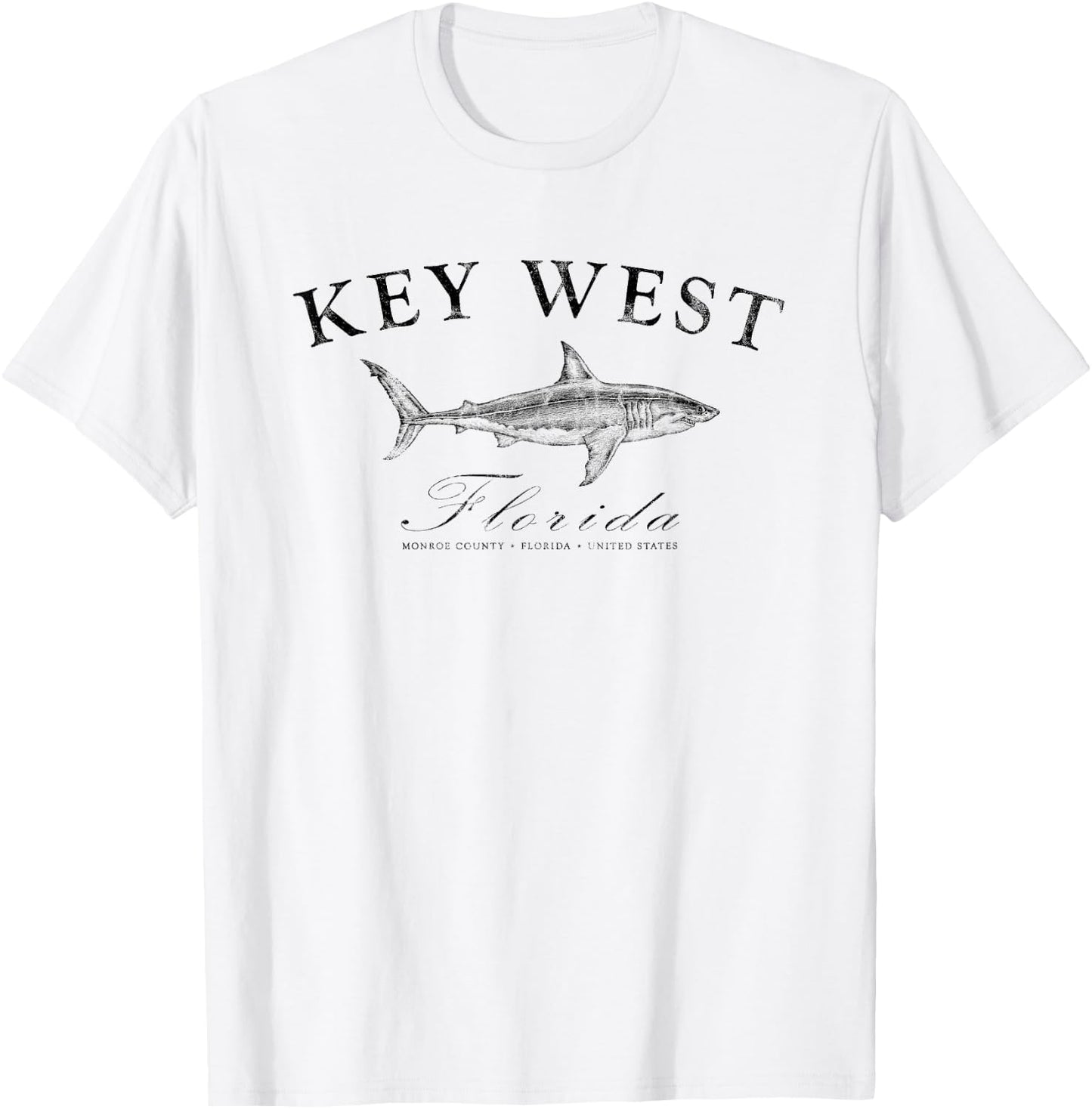 Key West Shark for Fishing Boating Diving and Captains T-Shirt - T-Shirt | White