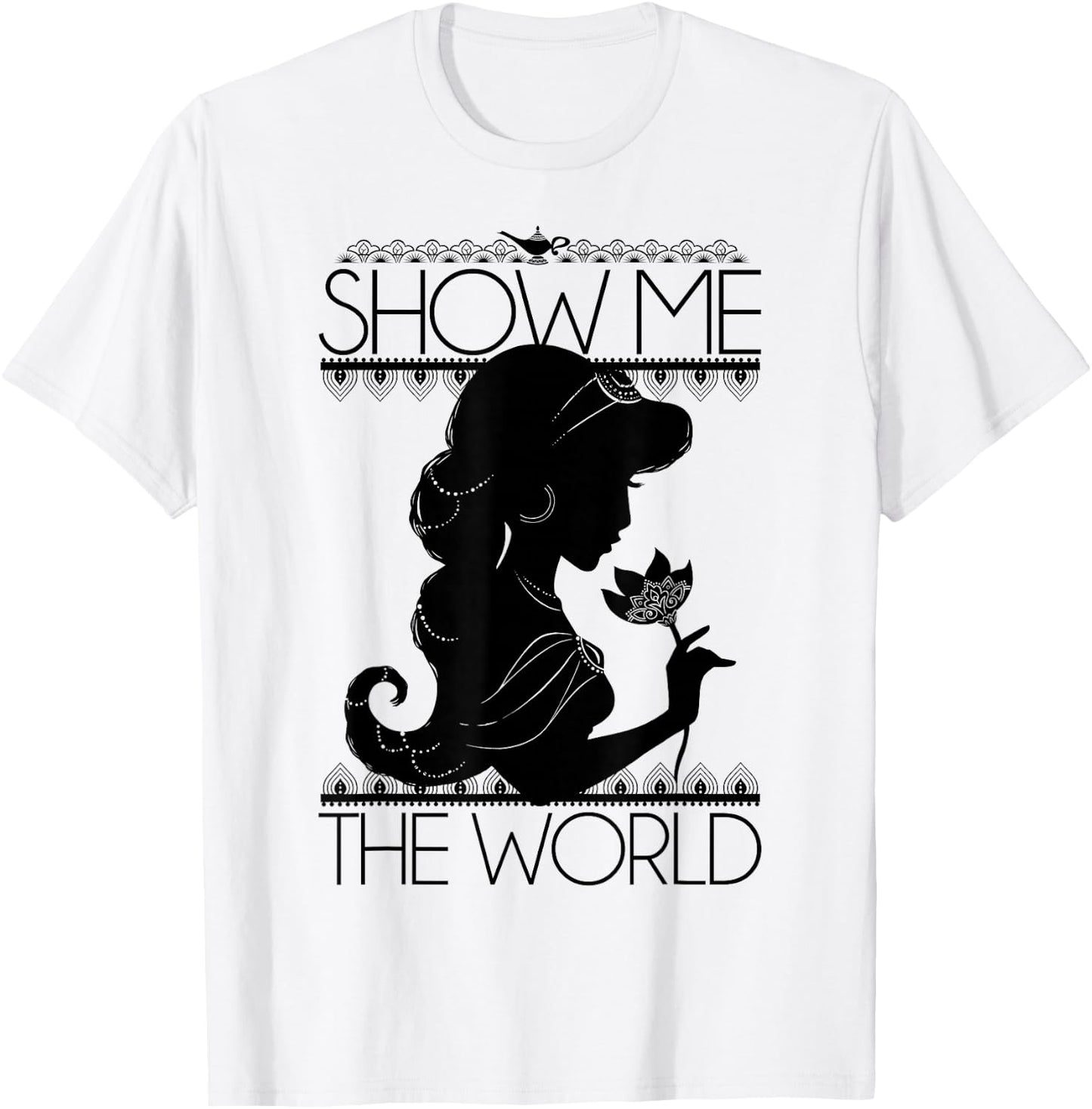Disney Aladdin Jasmine Show Me The World Silhouette T-Shirt - T-Shirt | White