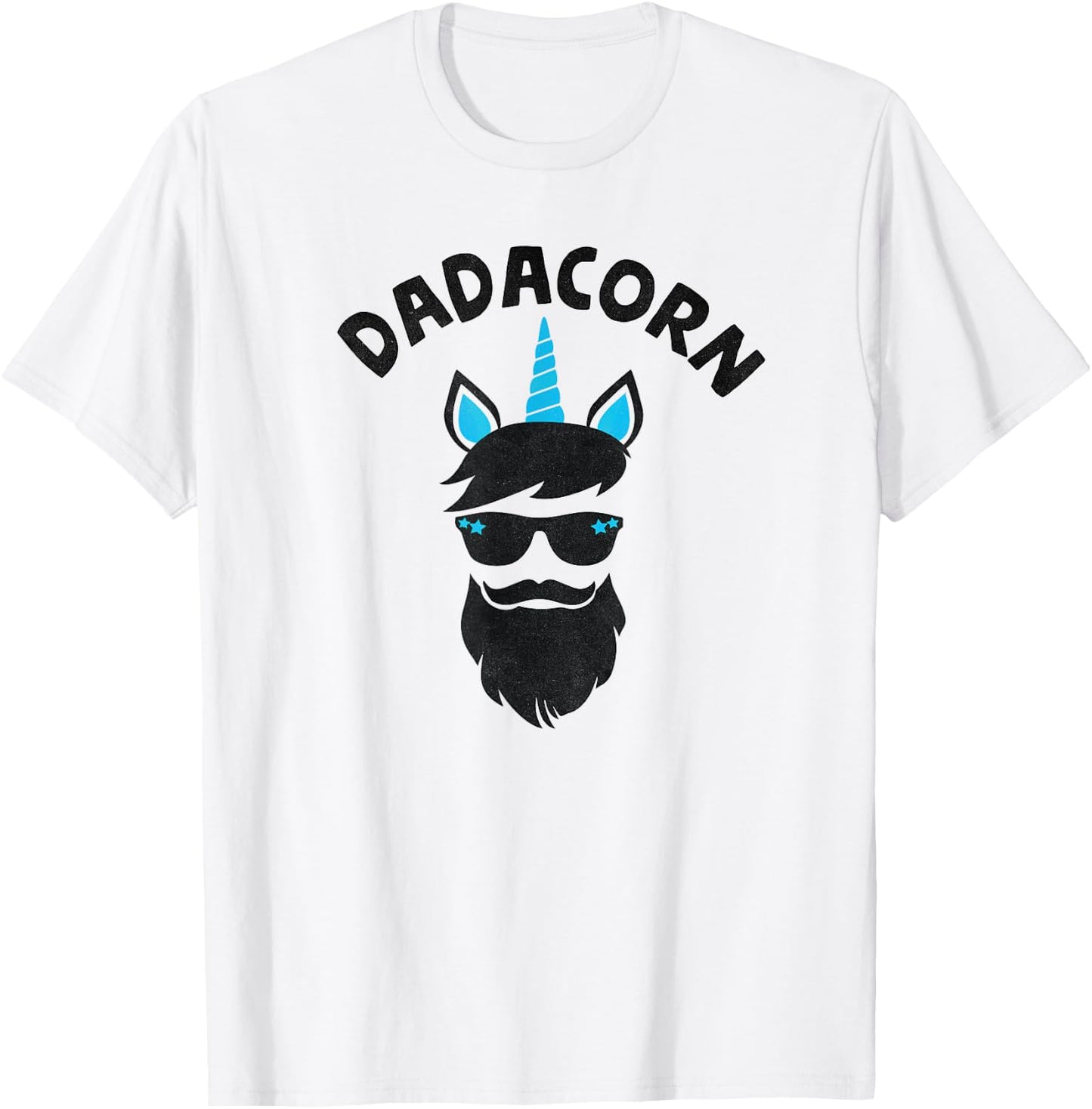Dadacorn - Unicorn Dad Beard Graphic For Daddy Unicorn T-Shirt - T-Shirt | White