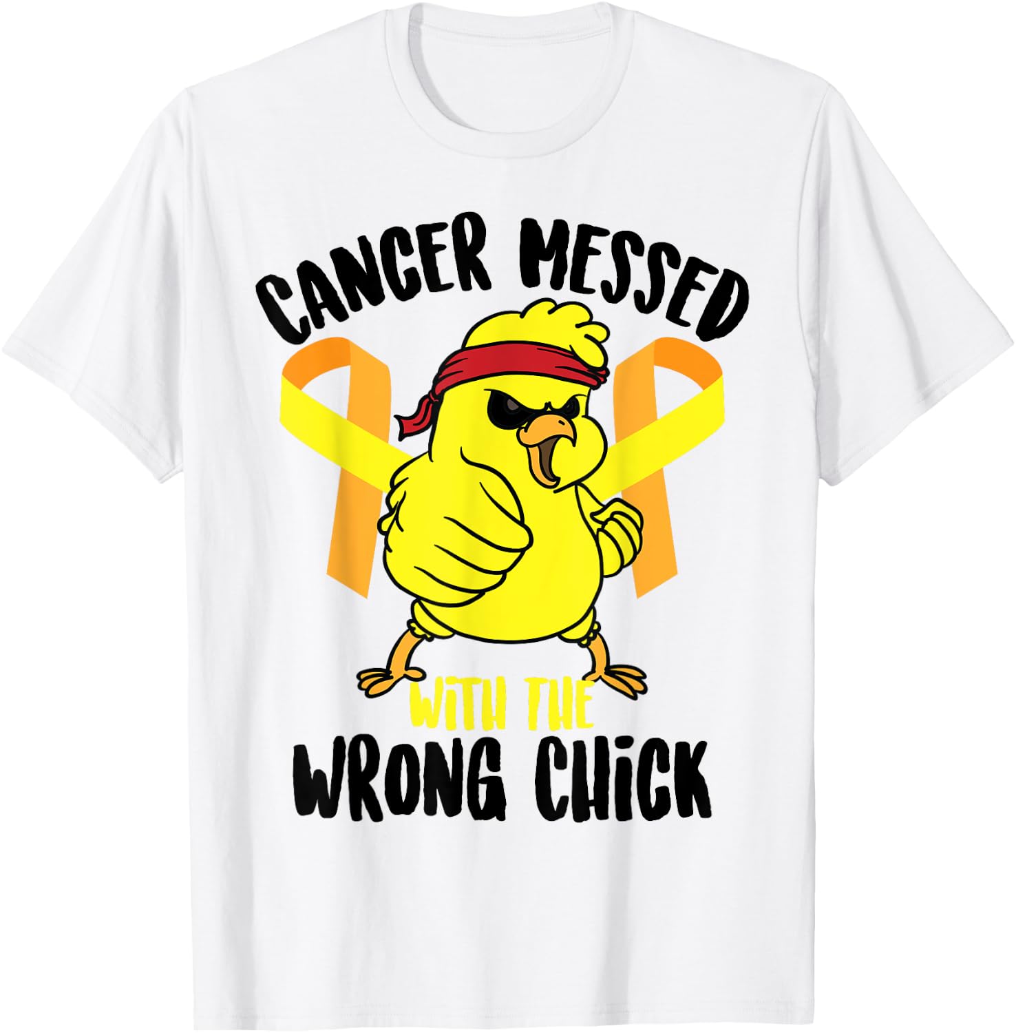 Cancer Messed With The Wrong Chick Survivor Shirt Funny Gift T-Shirt - T-Shirt | White