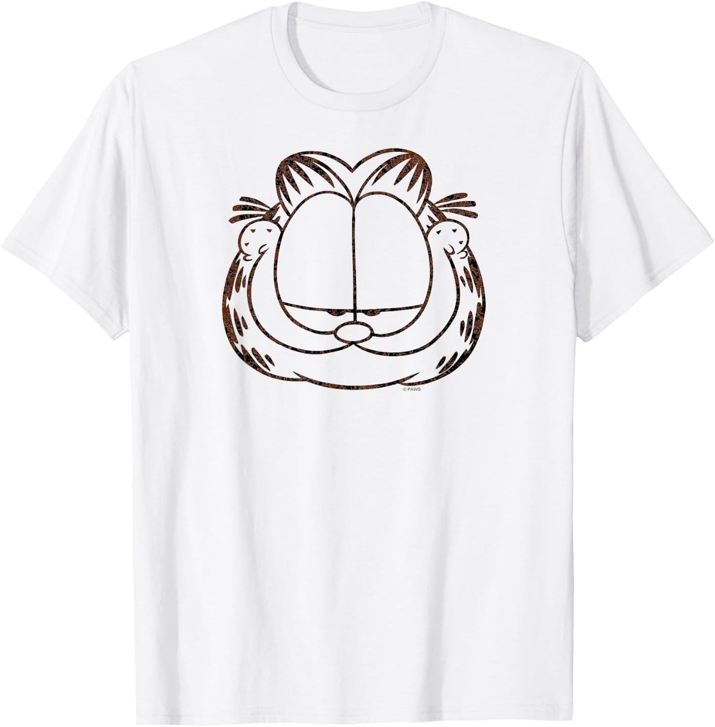 Garfield Smirking Distressed T-Shirt - T-Shirt | White