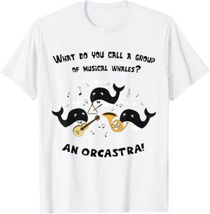 Funny Whale Orchestra Marching Band Music Pun T-Shirt - T-Shirt | White