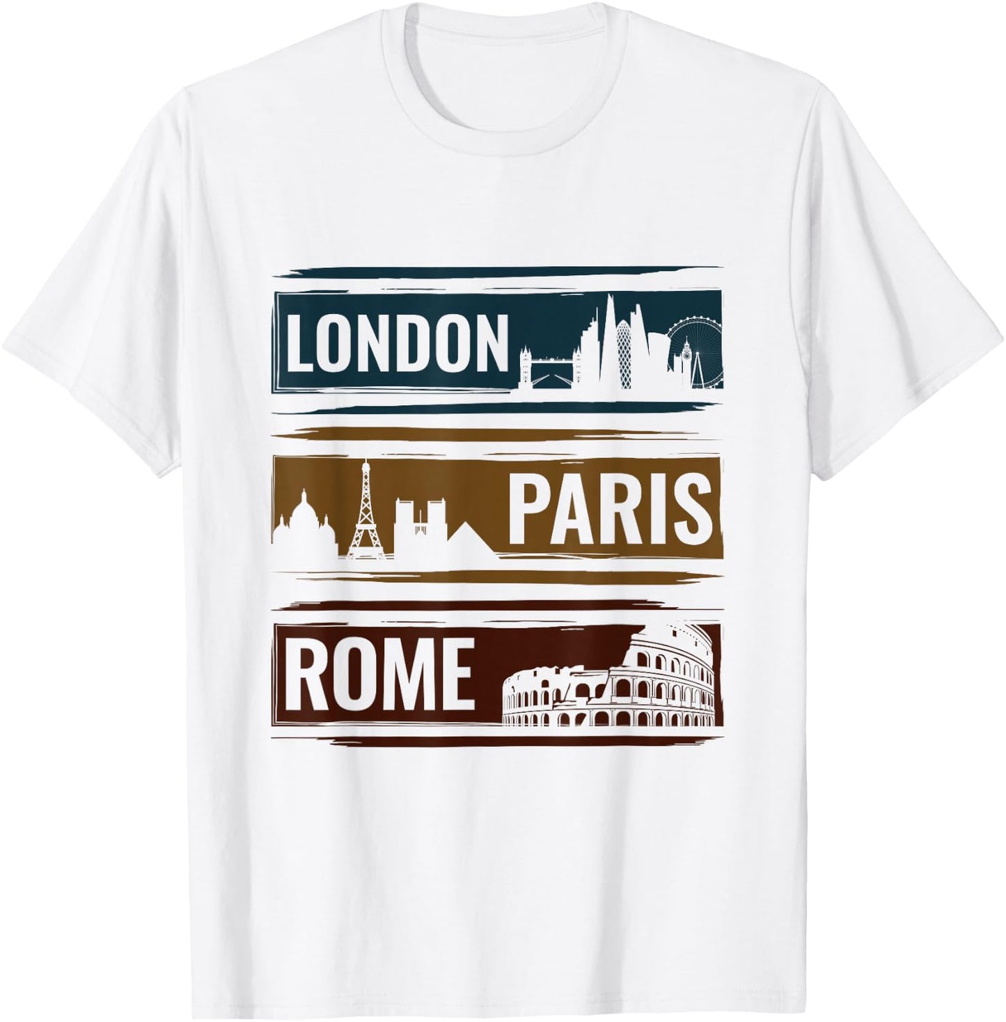 London Paris Rome - Travel World Traveler T-Shirt - T-Shirt | White