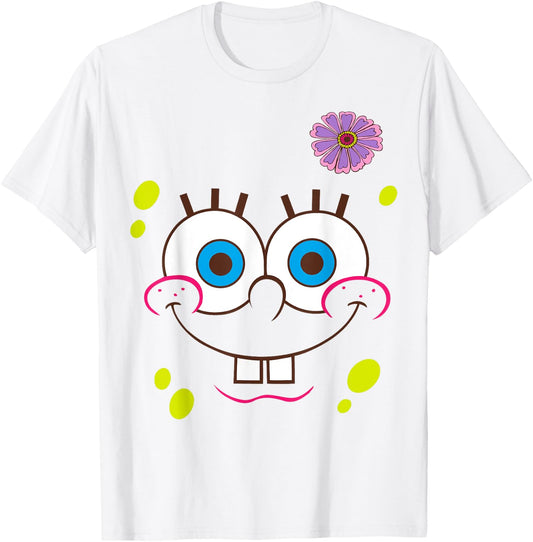 Spongebob SquarePants Flower Face T-Shirt - T-Shirt | White