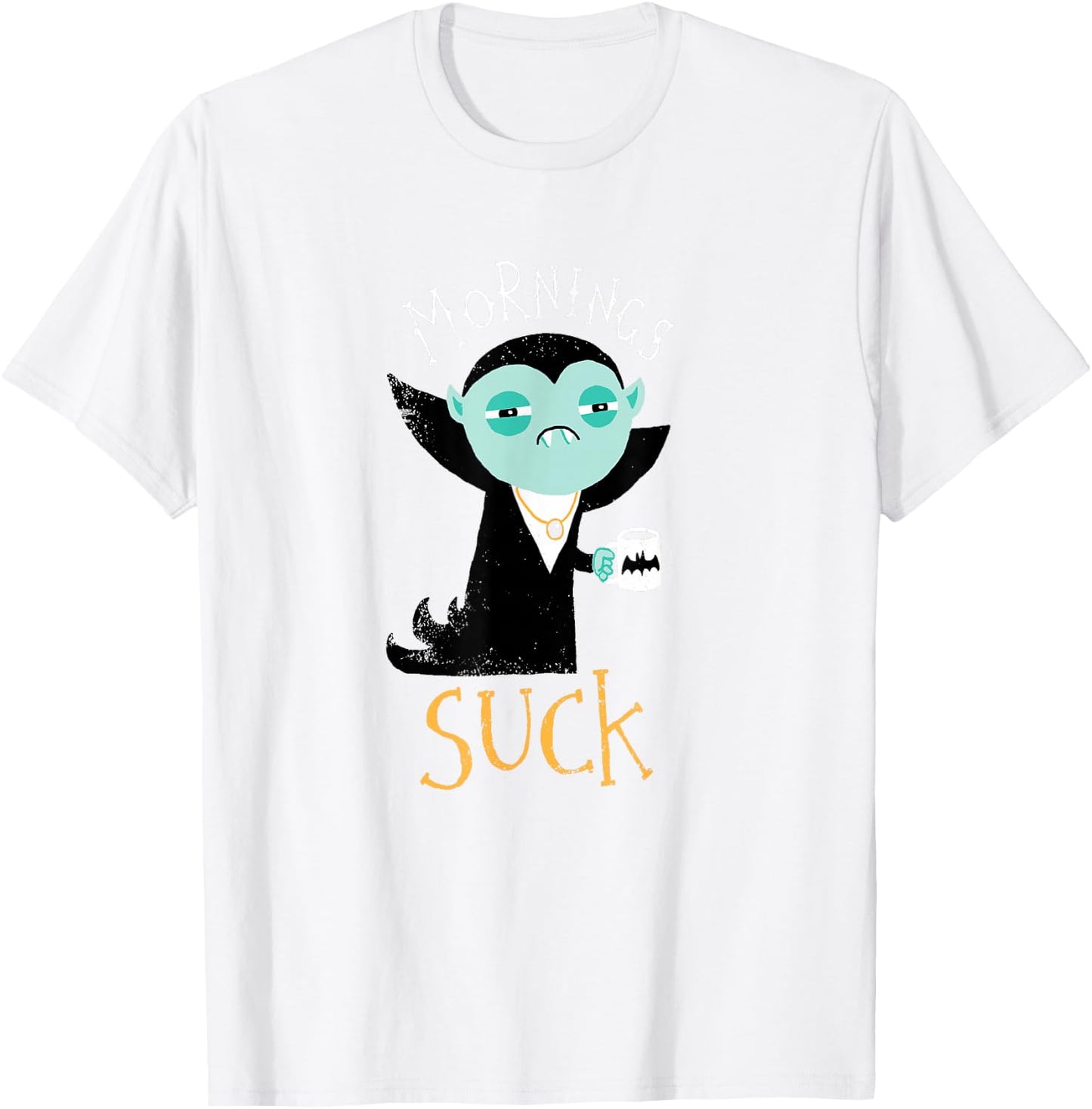 Mornings Suck - Cute Vampire DM T-Shirt - T-Shirt | White