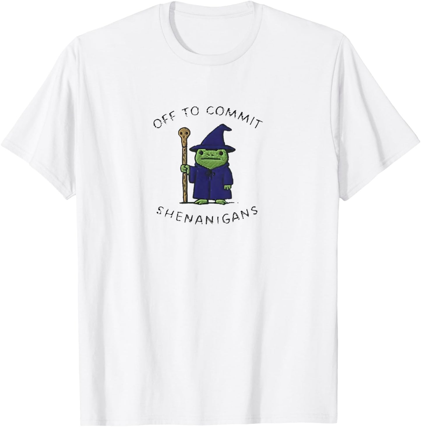 Off to Commit Shenanigans Frog T-Shirt - T-Shirt | White