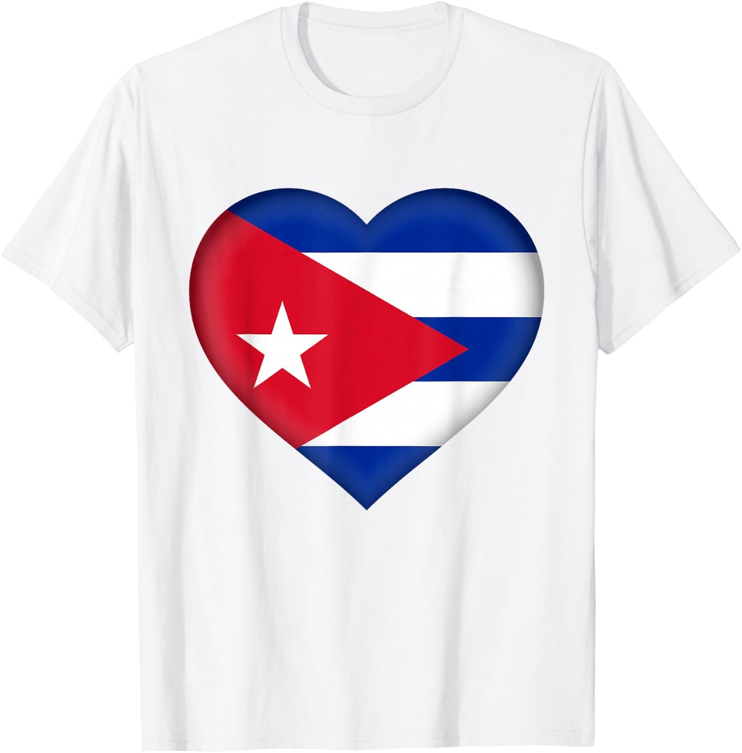 National Pride Country Roots Retro Gift | I Love Cuba | Cuban Flag Heart Outfit - Adults - White - Short Sleeve - Small - Classic Fit - Cotton - Machine Wash T-Shirt - T-Shirt | White