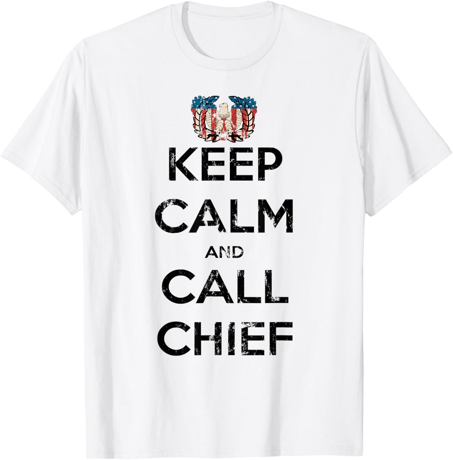 KEEP CALM and CALL CHIEF Warrant Officer Corps Eagle Rising T-Shirt - T-Shirt | White