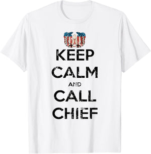 KEEP CALM and CALL CHIEF Warrant Officer Corps Eagle Rising T-Shirt - T-Shirt | White