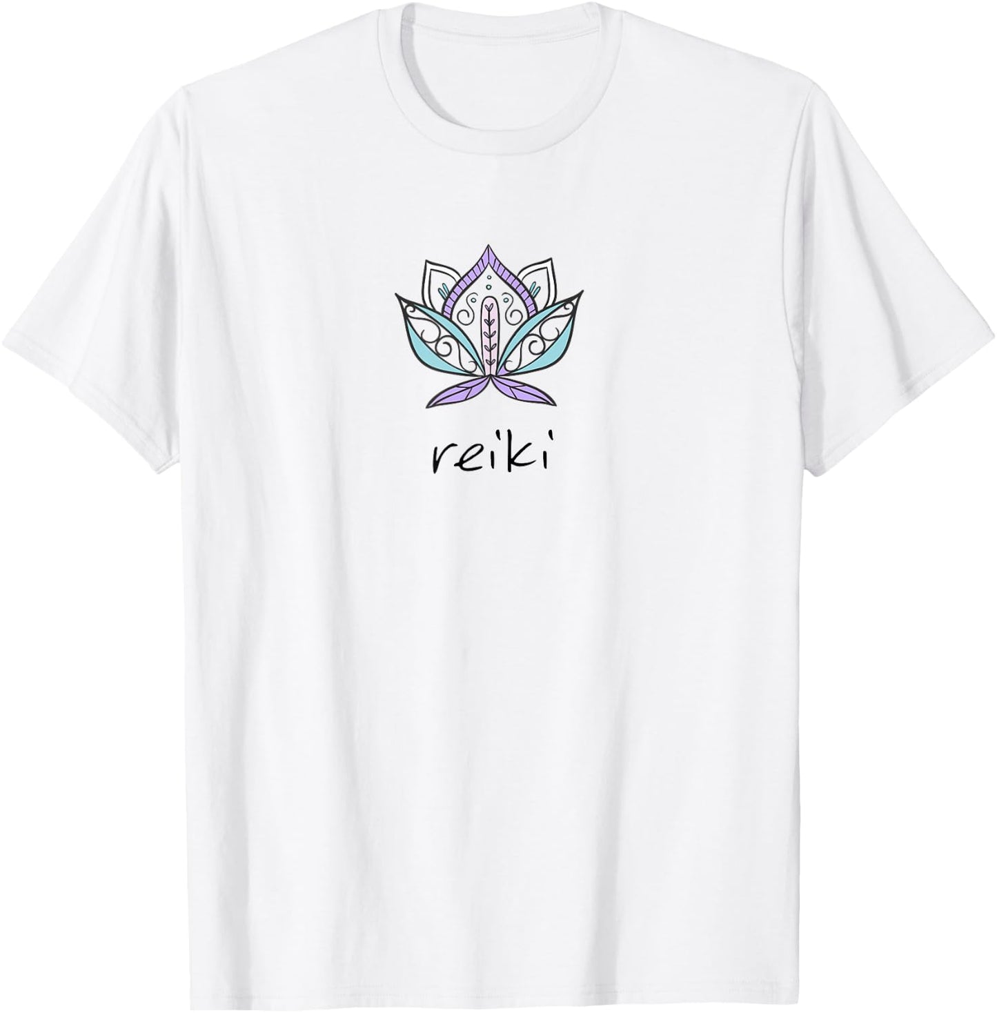 Cute Reiki T Shirt Lotus Healing Energy Spiritual Shirt T-Shirt - T-Shirt | White