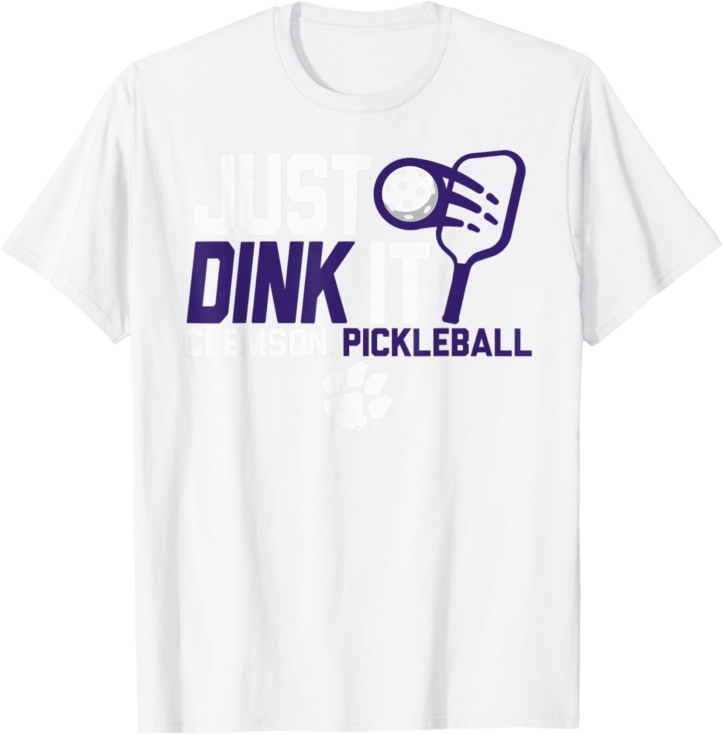 Clemson Tigers Pickleball Dink Orange Officially Licensed T-Shirt - T-Shirt | White
