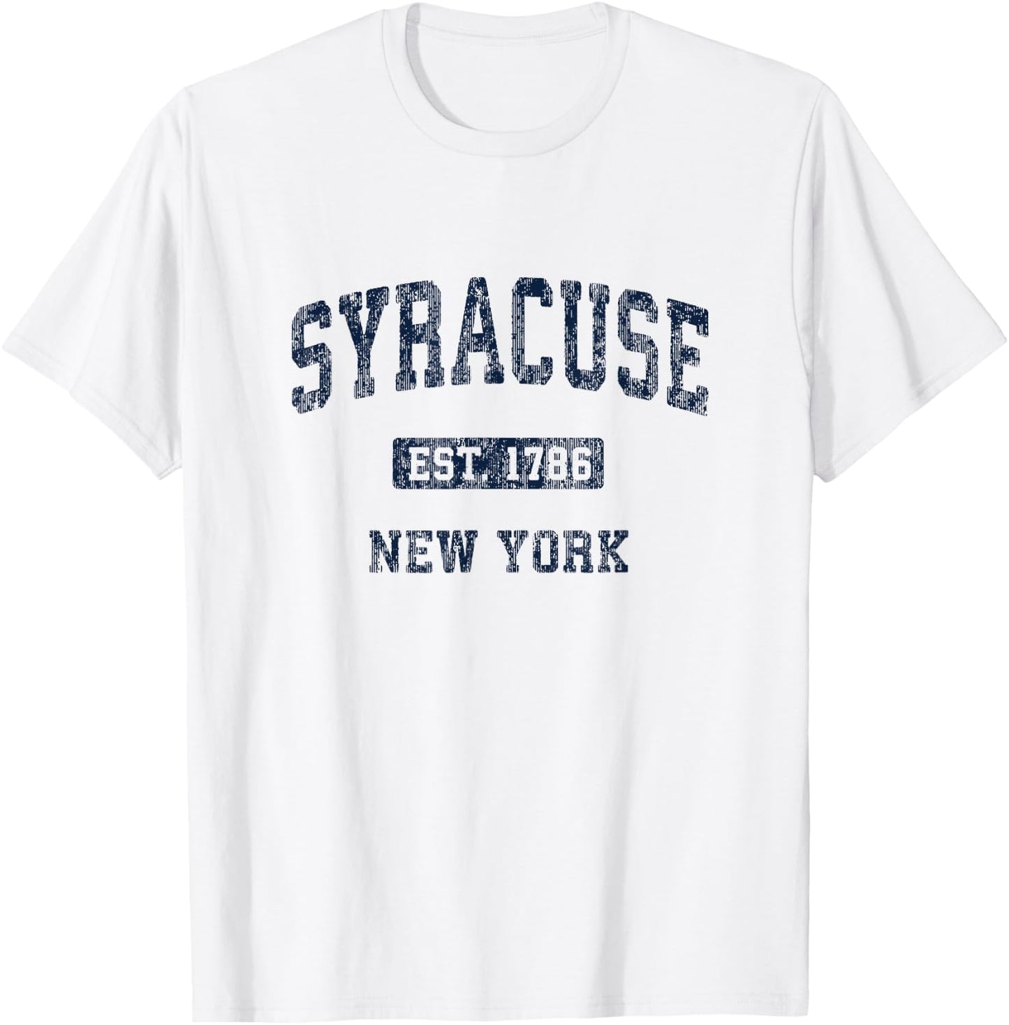 Syracuse New York NY Vintage Athletic Sports Design T-Shirt - T-Shirt | White