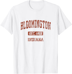 Bloomington Indiana IN Vintage Athletic Sports Design T-Shirt - T-Shirt | White