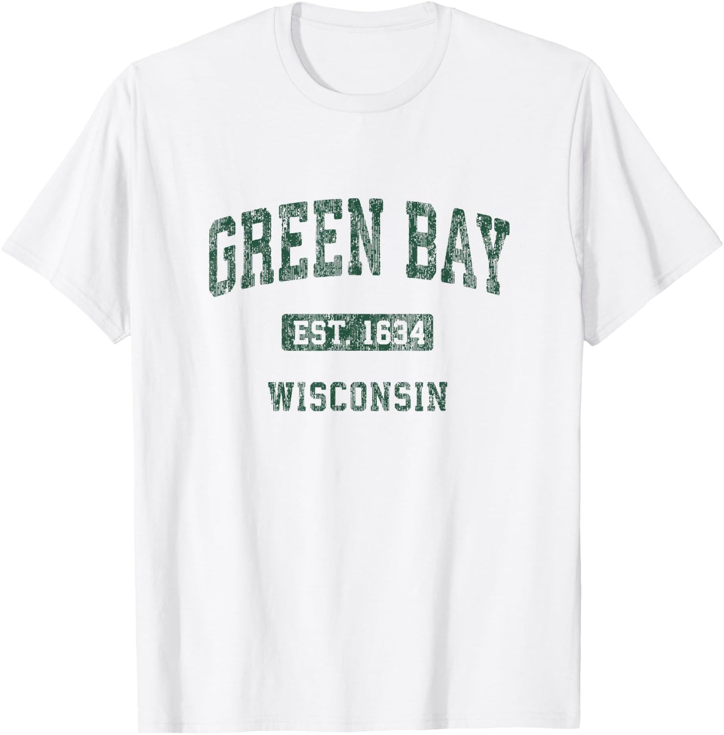 Green Bay Wisconsin WI Vintage Athletic Sports Design T-Shirt - T-Shirt | White
