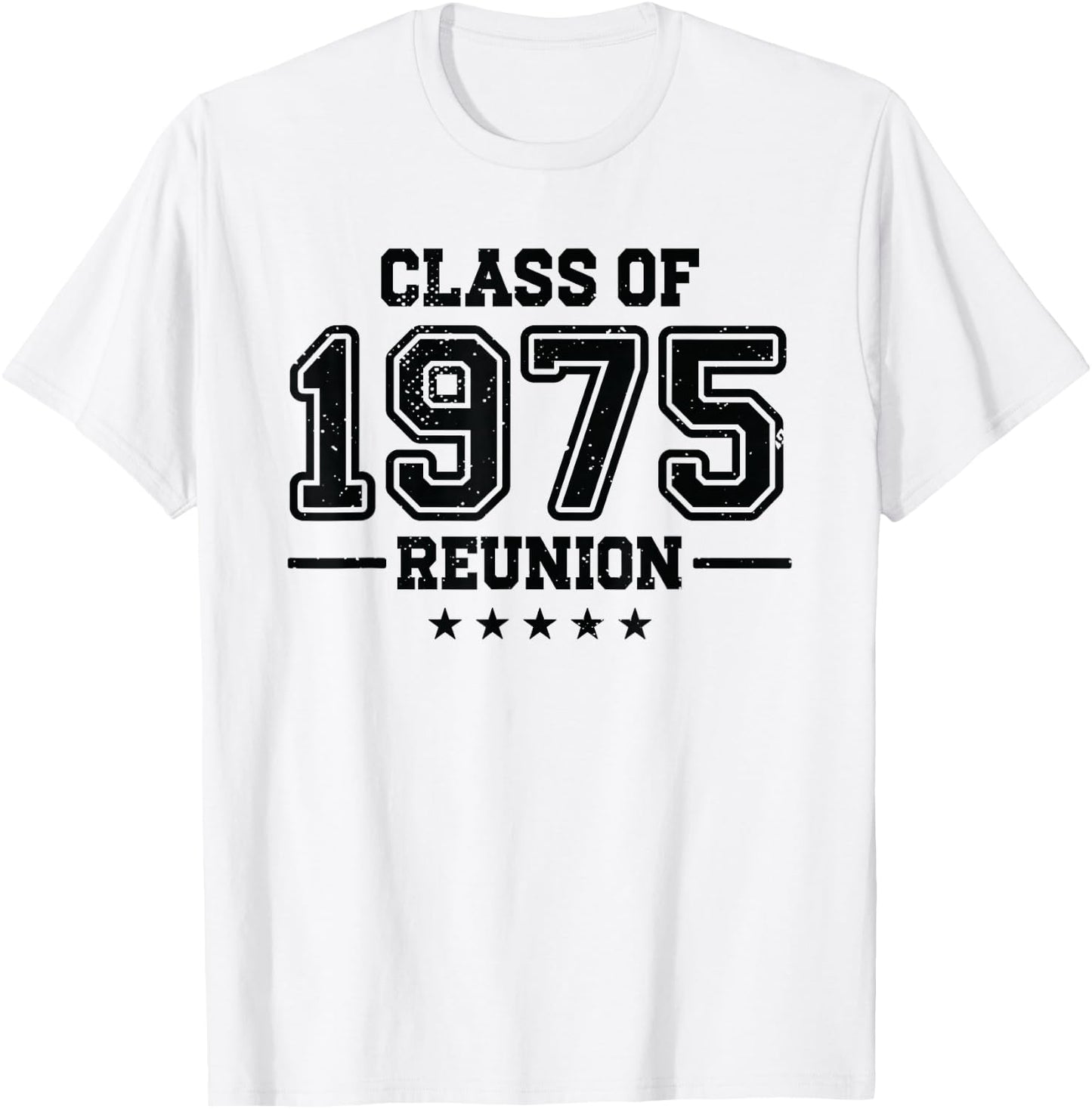 Reunion Class 75 Celebration High School Alumni College Crew T-Shirt - T-Shirt | White