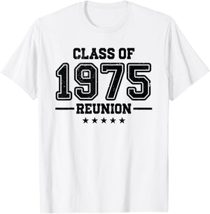 Reunion Class 75 Celebration High School Alumni College Crew T-Shirt - T-Shirt | White