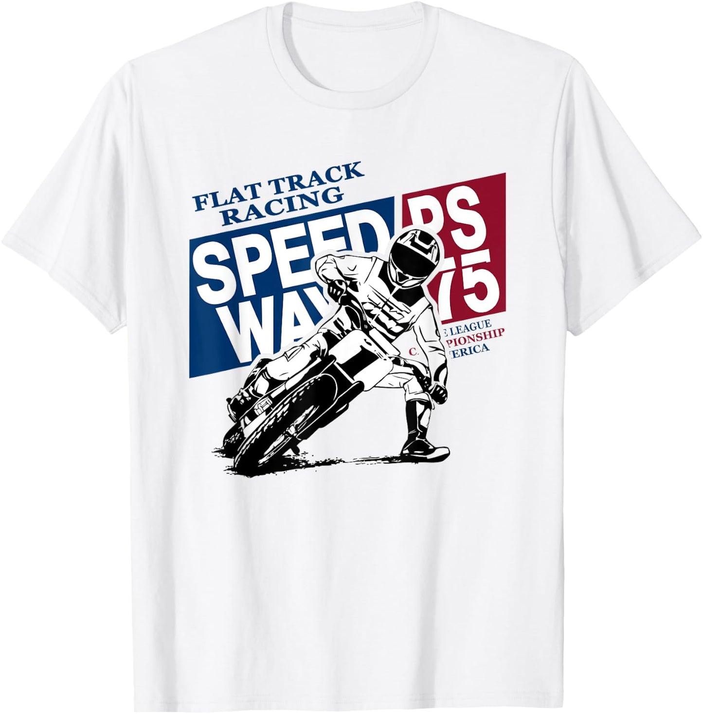 American Flat Track Racer Motorcycle Speedway T-Shirt - T-Shirt | White