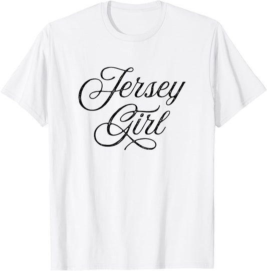 Jersey Girl - Vintage Script T-Shirt - T-Shirt | White