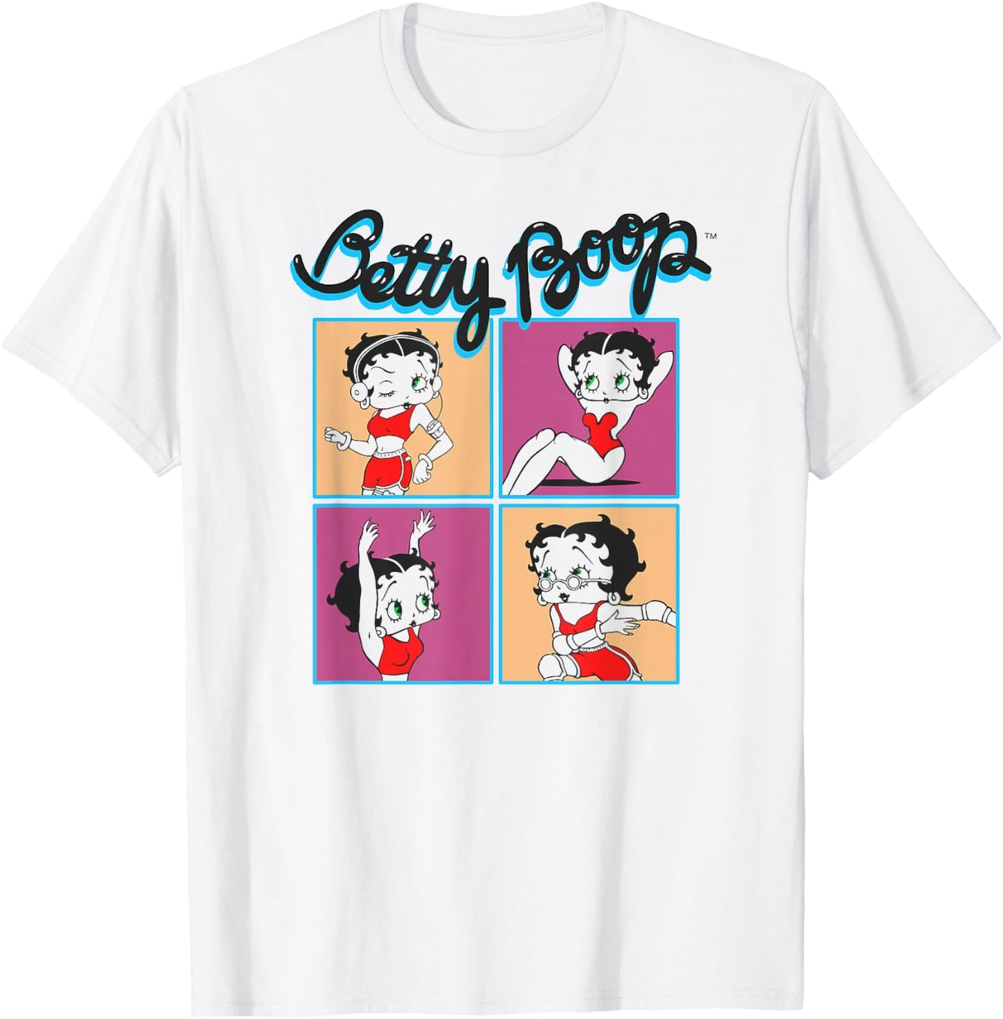 Betty Boop Workout Pose Collage T-Shirt - T-Shirt | White