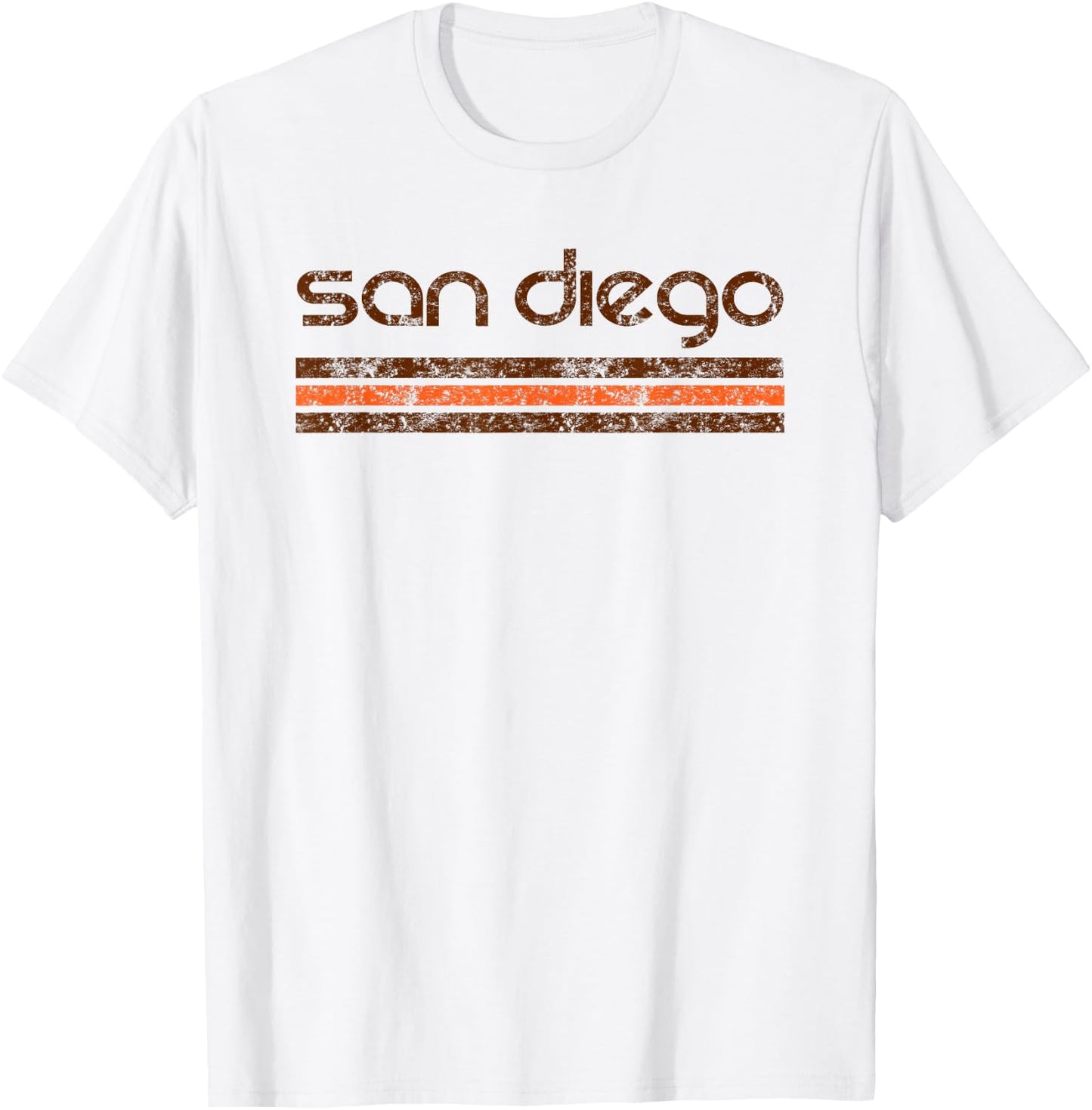 San Diego California Retro Vintage Weathered T-Shirt - T-Shirt | White