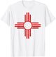 Vintage New Mexico Flag Zia Sun Retro Distressed T-Shirt - T-Shirt | White