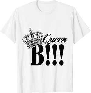 QUEEN B T SHIRT let everyone know who is large and in charge T-Shirt - T-Shirt | White