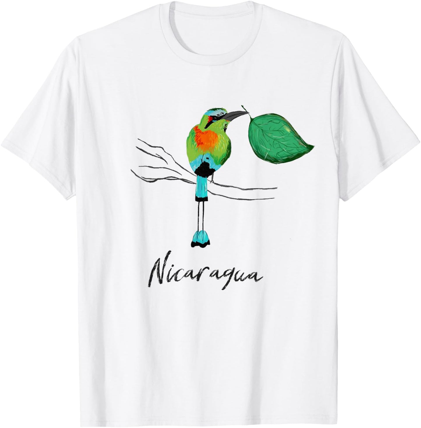Nicaragua Guardabarranco Colorful national bird shirt T-Shirt - T-Shirt | White