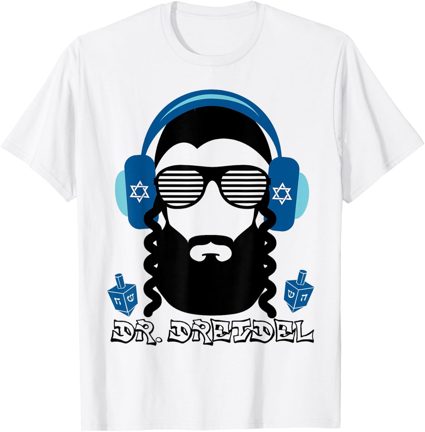 Funny Hanukkah Rapper DJ Gift Chanukah Dr. Dreidel T-Shirt - T-Shirt | White