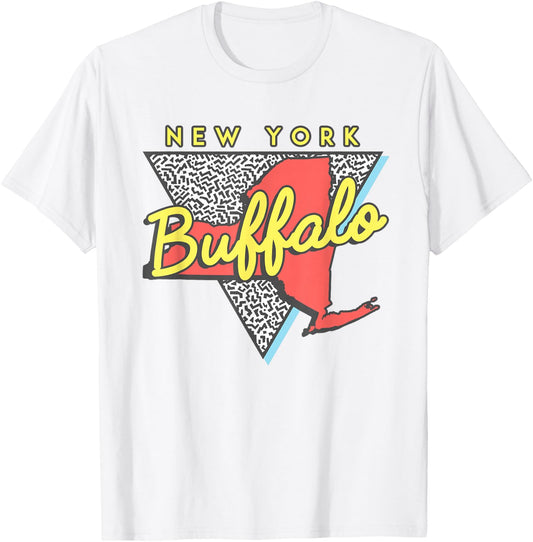 Buffalo New York T Shirt Vintage Triangle T-Shirt - T-Shirt | White