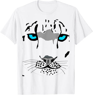 Snow Leopard Costume Big Wild Cat Tiger Halloween Wildcat Men Women Kids T-Shirt - T-Shirt | White