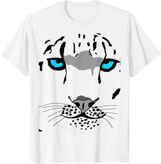 Snow Leopard Costume Big Wild Cat Tiger Halloween Wildcat Men Women Kids T-Shirt - T-Shirt | White