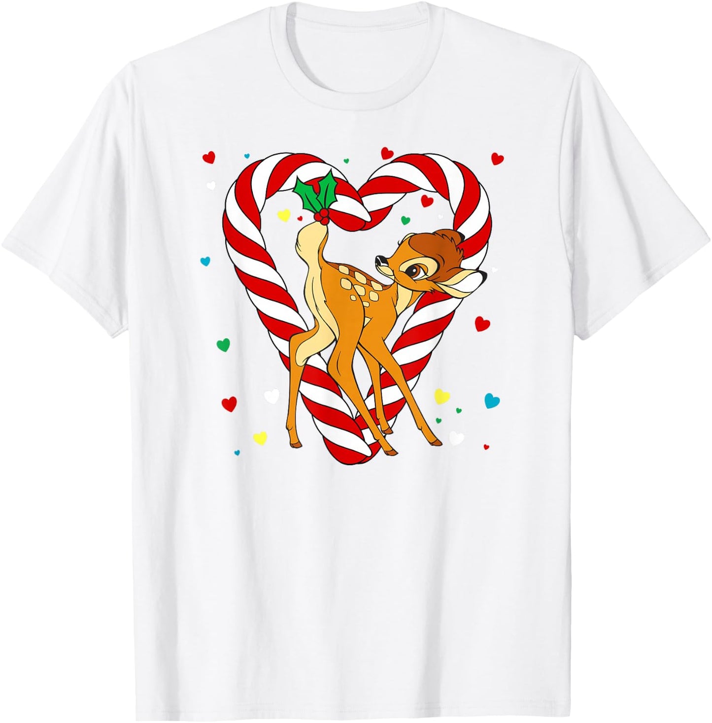 Disney - Bambi Candy Cane Holiday T-Shirt - T-Shirt | White