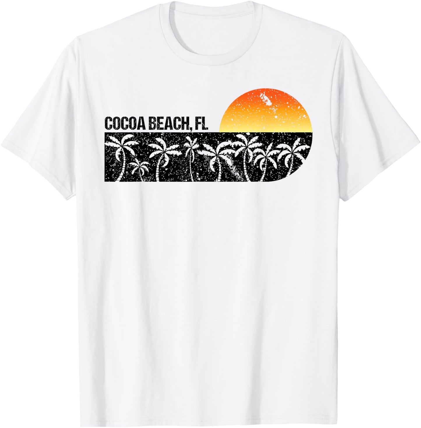 Retro Cocoa Beach Florida Beach Sunset Men Women Kids T-Shirt - T-Shirt | White