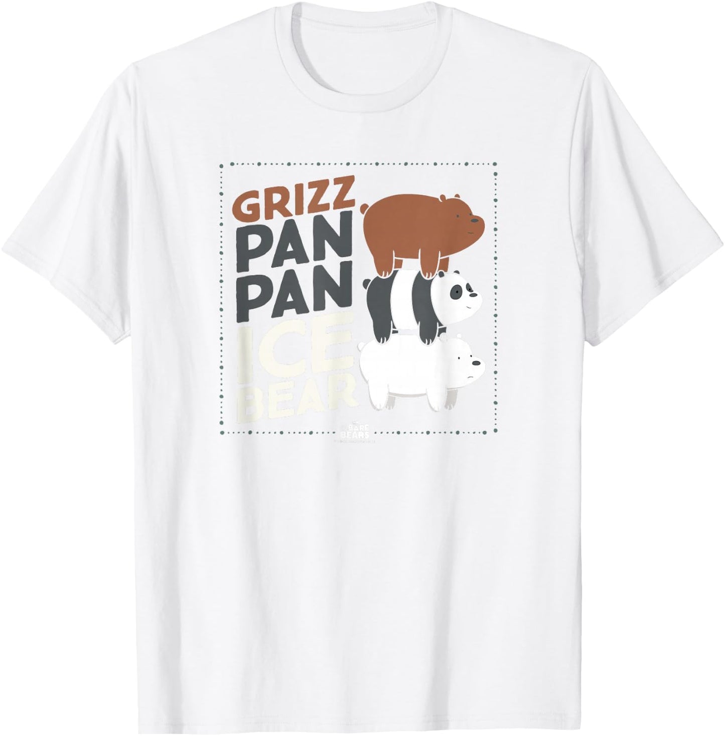 We Bare Bears Grizz Pan Pan Ice Bear T-Shirt - T-Shirt | White