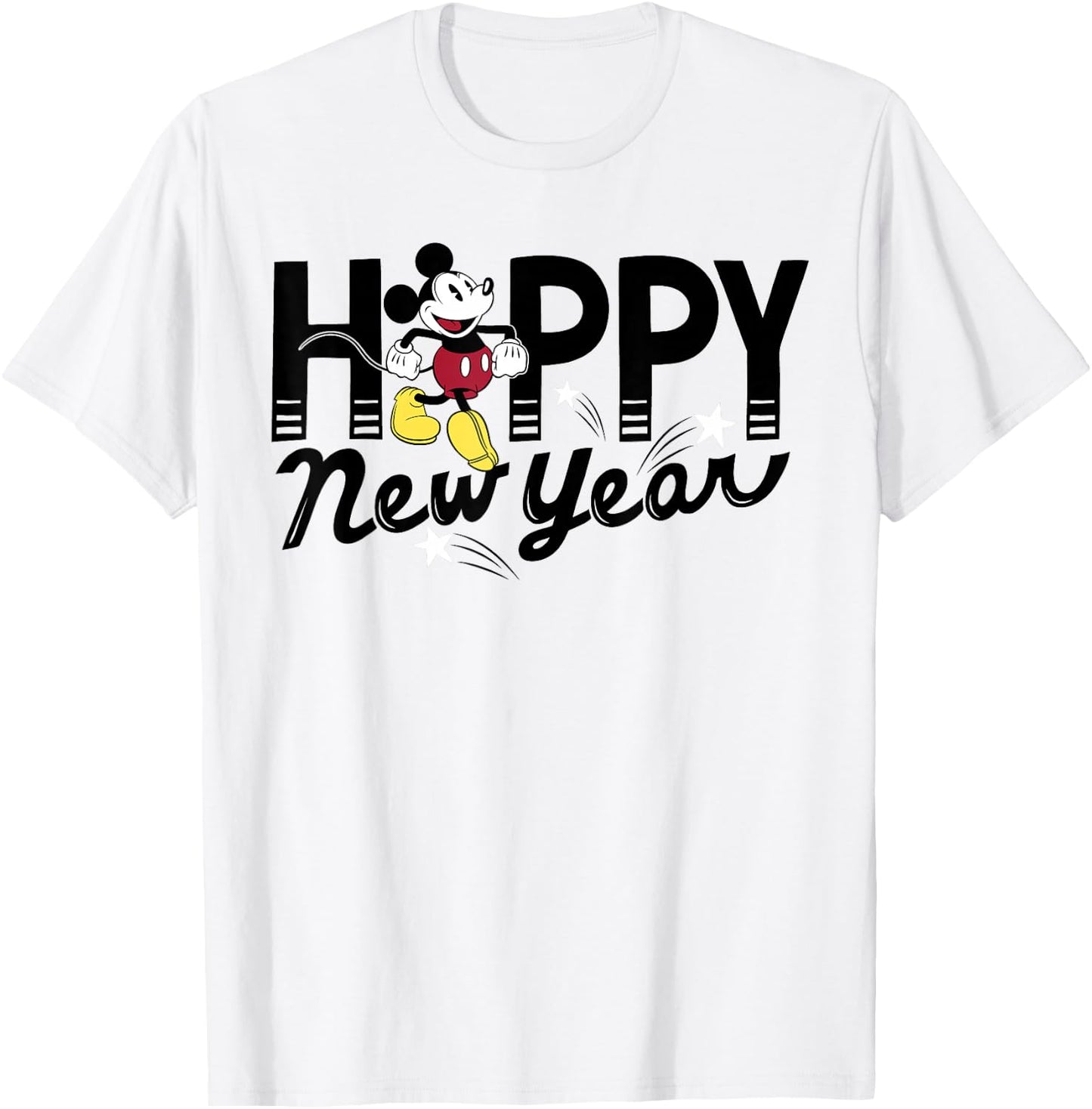 Disney Mickey Mouse Happy New Year T-Shirt - T-Shirt | White