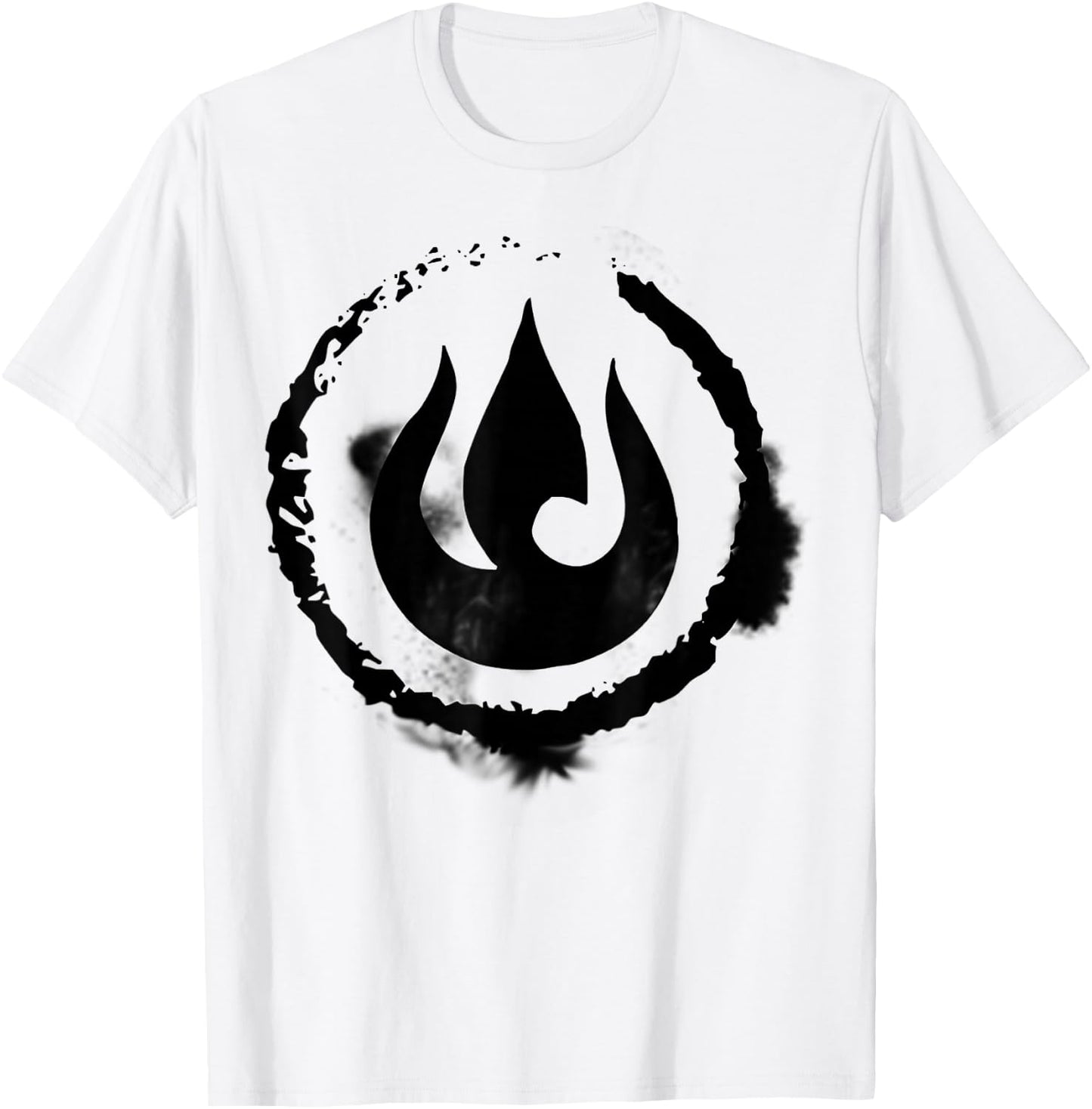 The Legend of Korra Fire Nation Symbol Sketch T-Shirt - T-Shirt | White