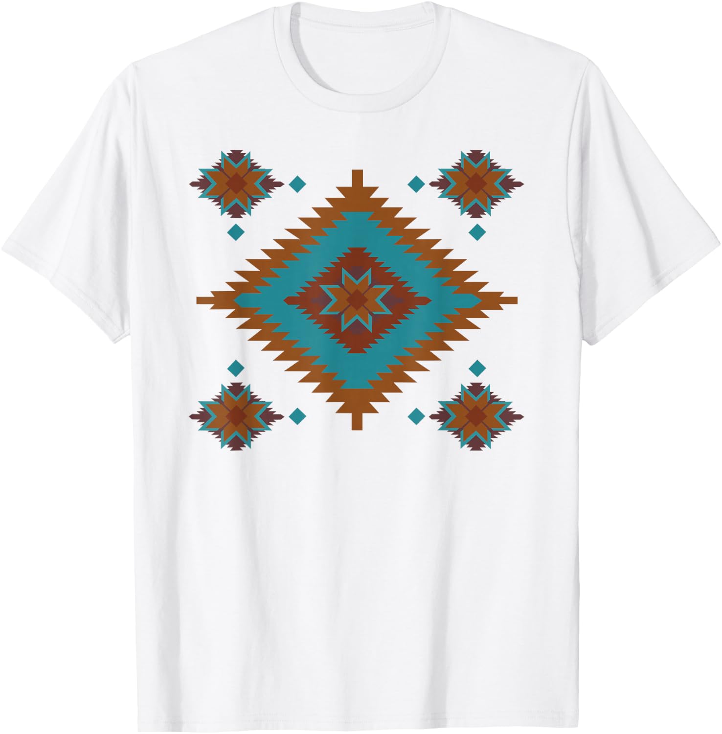 Southwestern Santa Fe Tribal Indian T-Shirt - T-Shirt | White