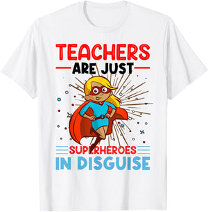 Teachers Are Just Superheroes In Disguise Teacher T-Shirt - T-Shirt | White