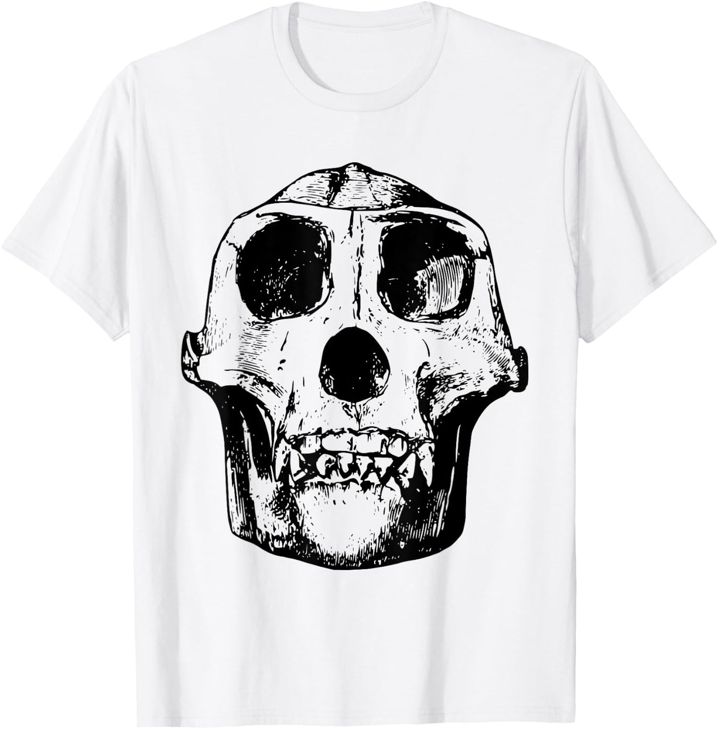 Neanderthal Skull Anthropologist T-Shirt - T-Shirt | White