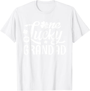 Matching Family Funny One Lucky Grandad St. Patrick’s Day T-Shirt - T-Shirt | White