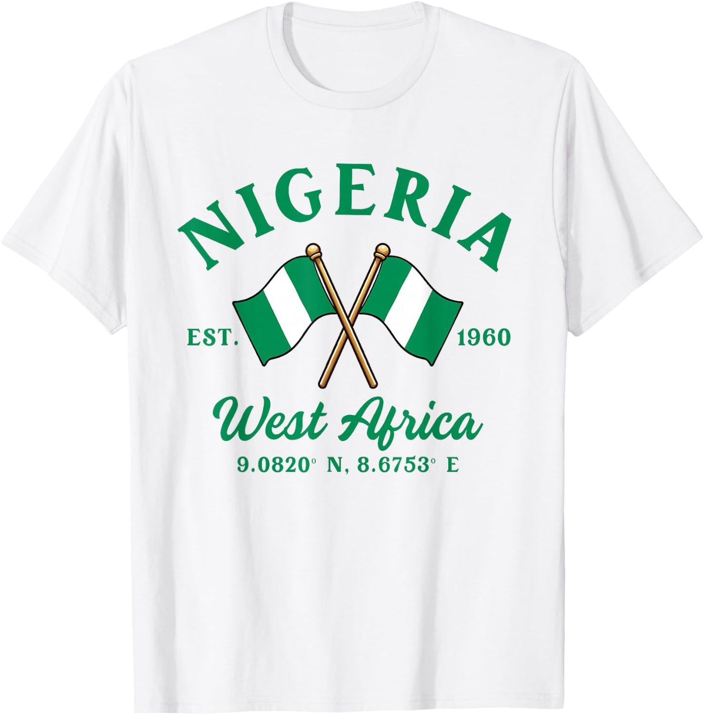 Nigeria Nigerian Cross Flag Nigerian Root Pride Heritage T-Shirt - T-Shirt | White