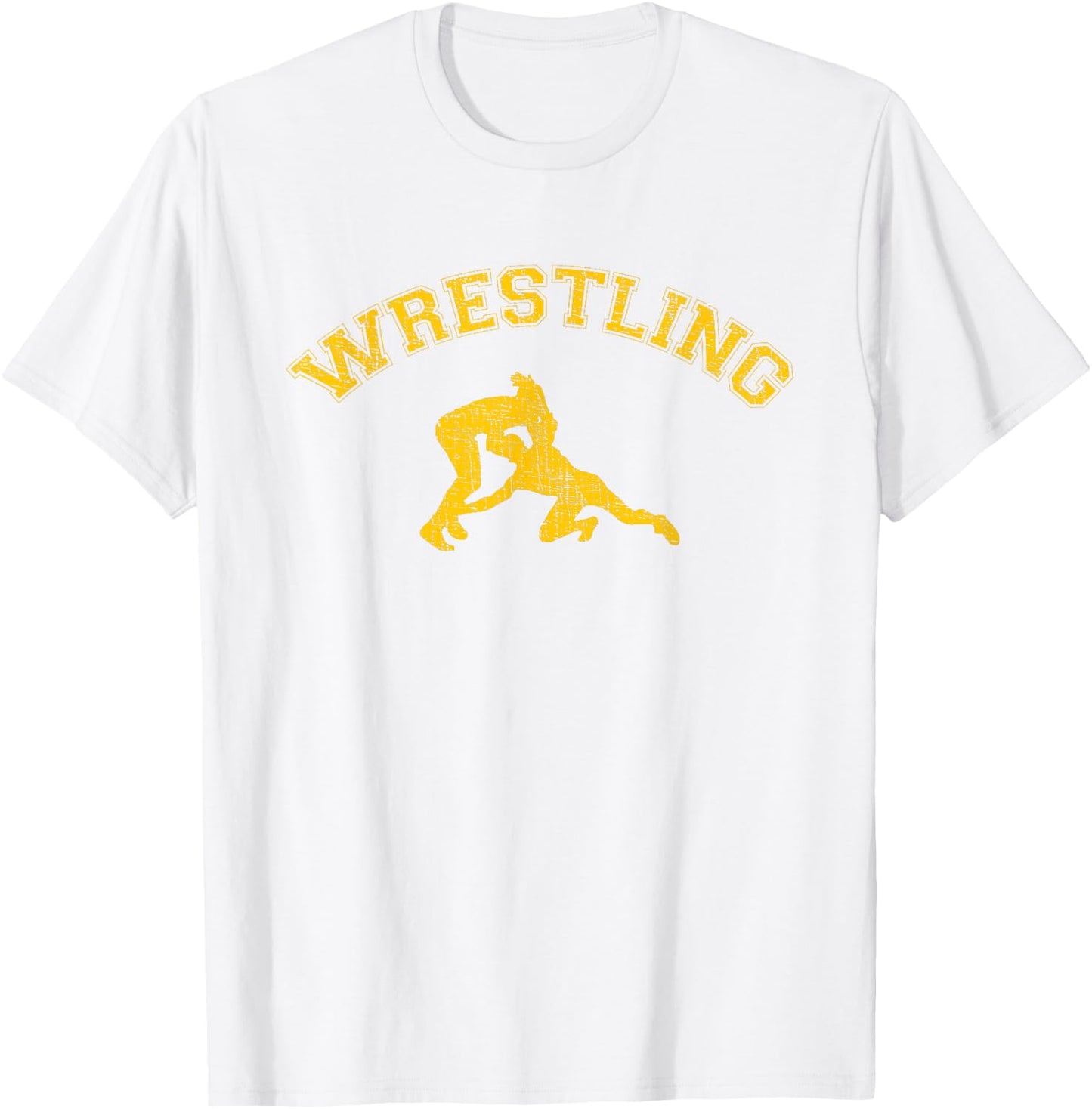 Classic College-style Wrestling T-Shirt - T-Shirt | White