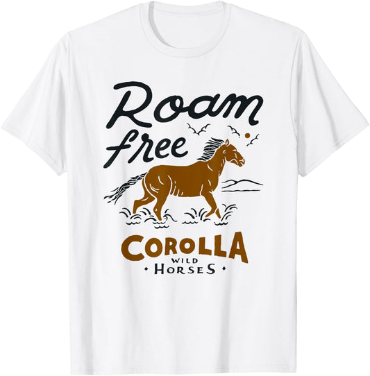 Corolla Wild Horse T Shirt Outer Banks Souvenirs OBX NC T-Shirt - T-Shirt | White