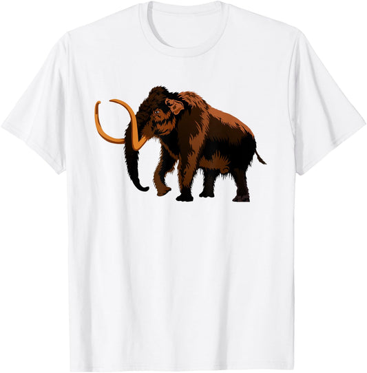 Woolly Mammoth Extinct Prehistoric Animal T Shirt T-Shirt - T-Shirt | White