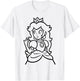 Super Mario Peach Simple Outline Portrait T-Shirt - T-Shirt | White