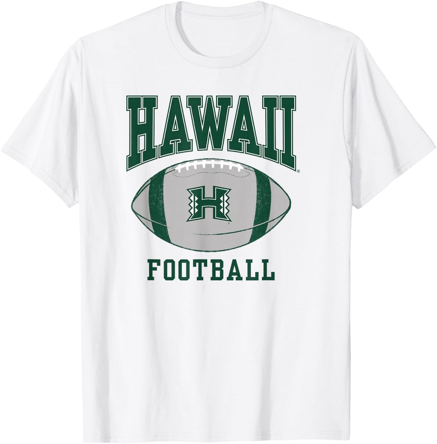 University of Hawaii Rainbow Warriors Football Ball T-Shirt - T-Shirt | White