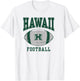 University of Hawaii Rainbow Warriors Football Ball T-Shirt - T-Shirt | White