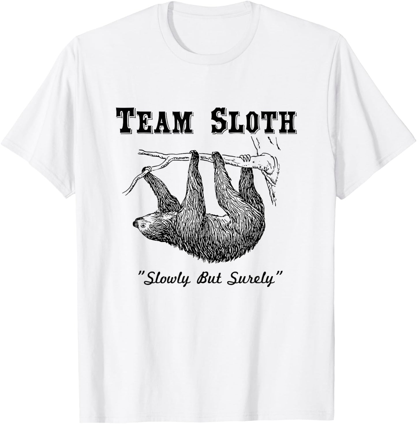 Running Funny Team Sloth Marathon T-Shirt - T-Shirt | White