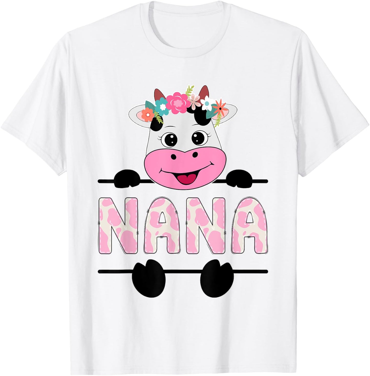 Nana Of The Birthday Girl Cow Grandma Family Party T-Shirt - T-Shirt | White