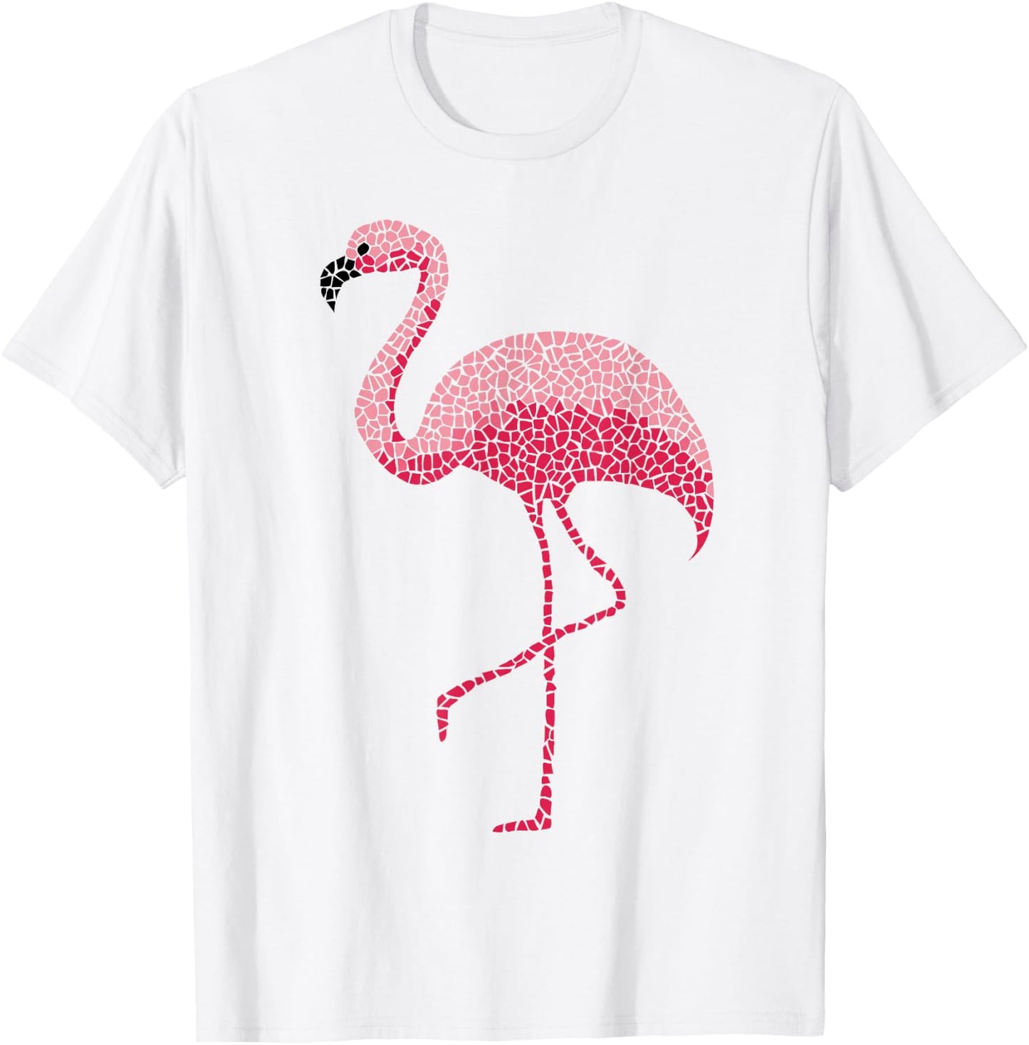 Tropical Pink Flamingo Bird Design T-Shirt - T-Shirt | White
